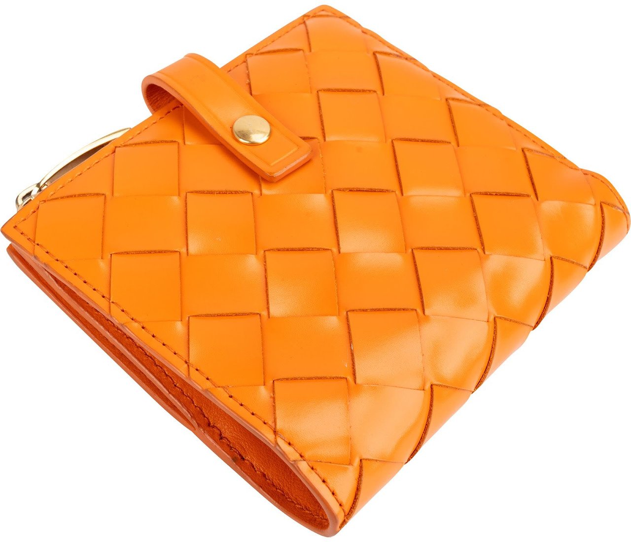 Bottega Veneta Bottega Veneta Intrecciato Bi-fold Wallet Oranje