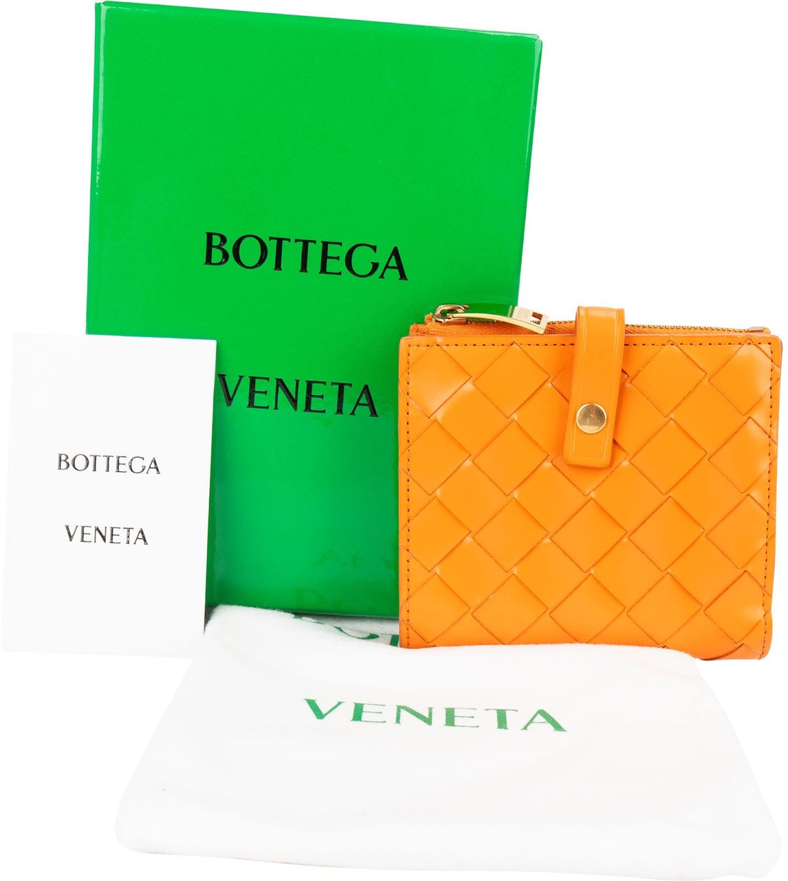 Bottega Veneta Bottega Veneta Intrecciato Bi-fold Wallet Oranje