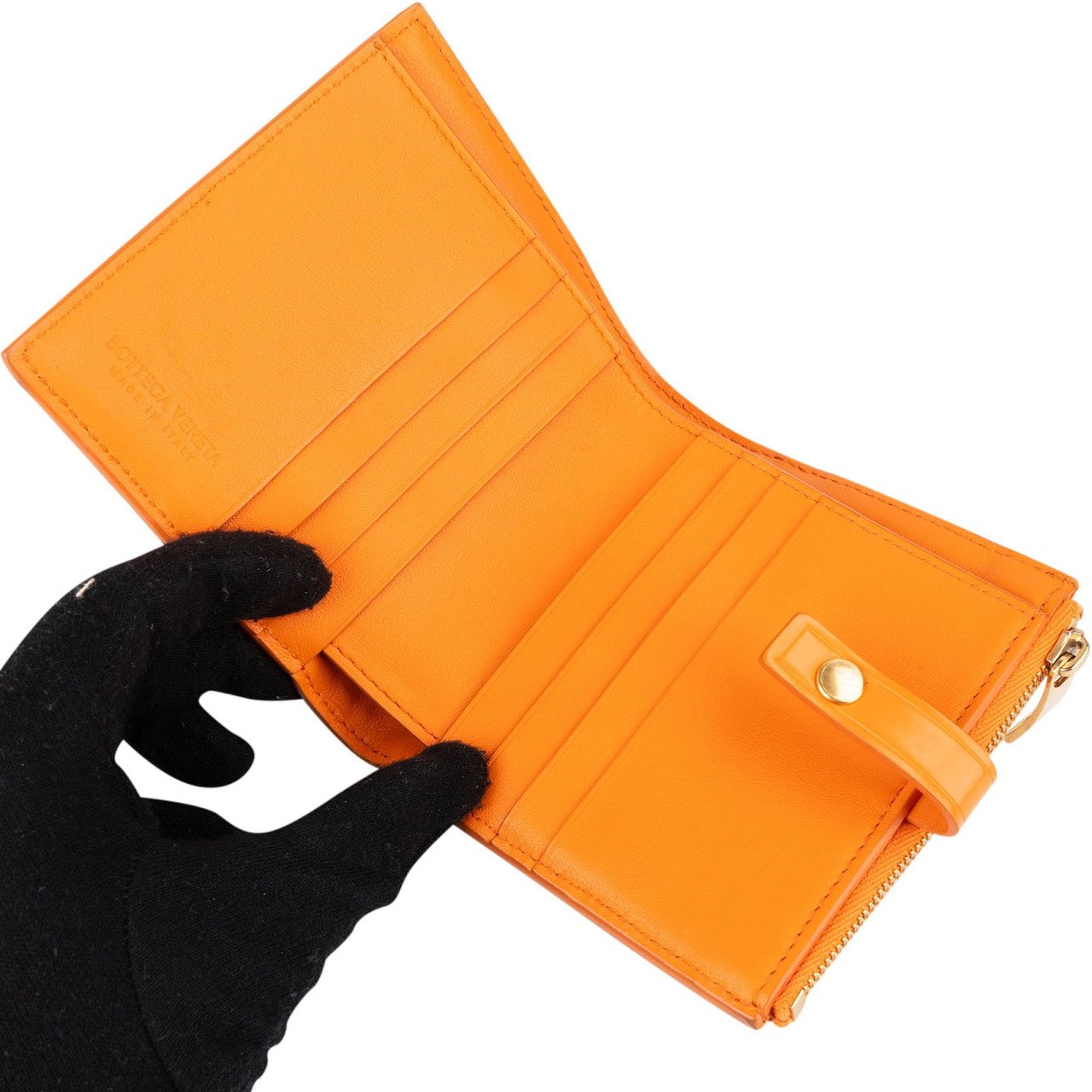 Bottega Veneta Bottega Veneta Intrecciato Bi-fold Wallet Oranje