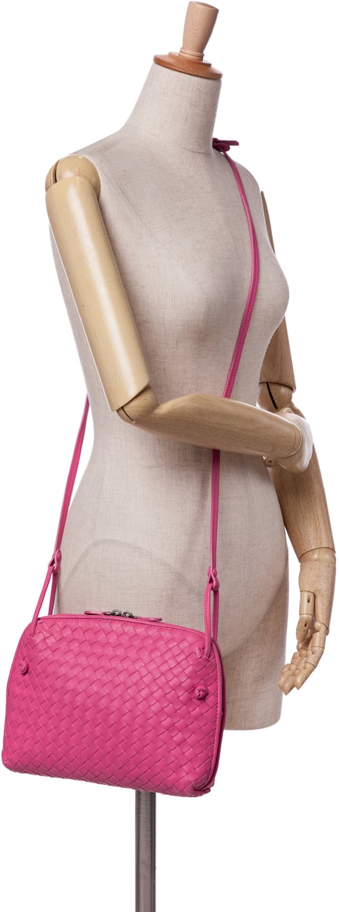 Bottega Veneta Nappa Intrecciato Nodini Crossbody Roze