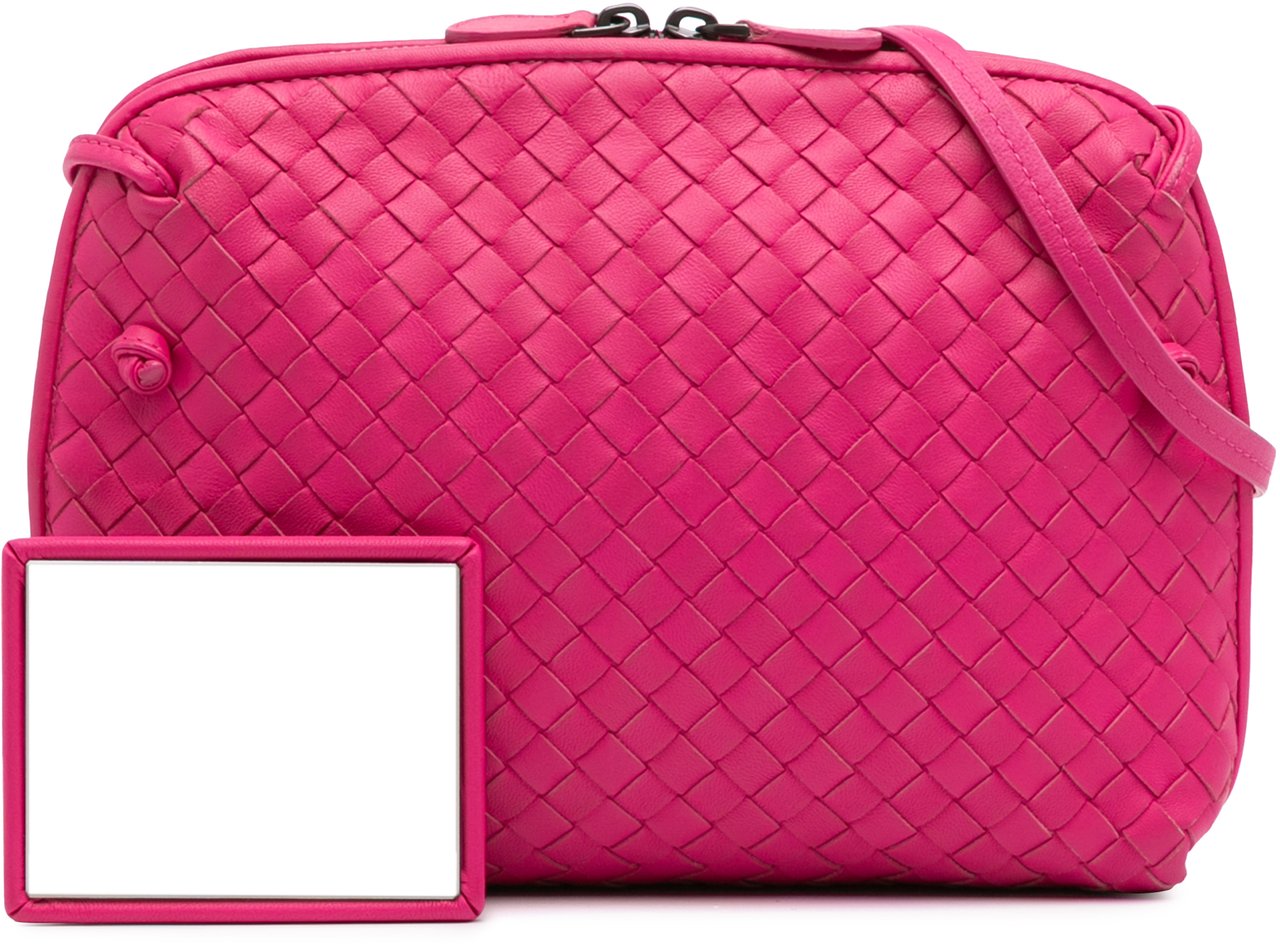 Bottega Veneta Nappa Intrecciato Nodini Crossbody Roze