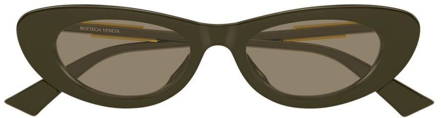 Bottega Veneta Green Linea Ribbon Recycled Acetate Oval Sunglasses Zwart