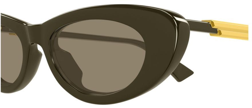 Bottega Veneta Green Linea Ribbon Recycled Acetate Oval Sunglasses Zwart