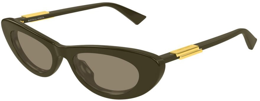 Bottega Veneta Green Linea Ribbon Recycled Acetate Oval Sunglasses Zwart