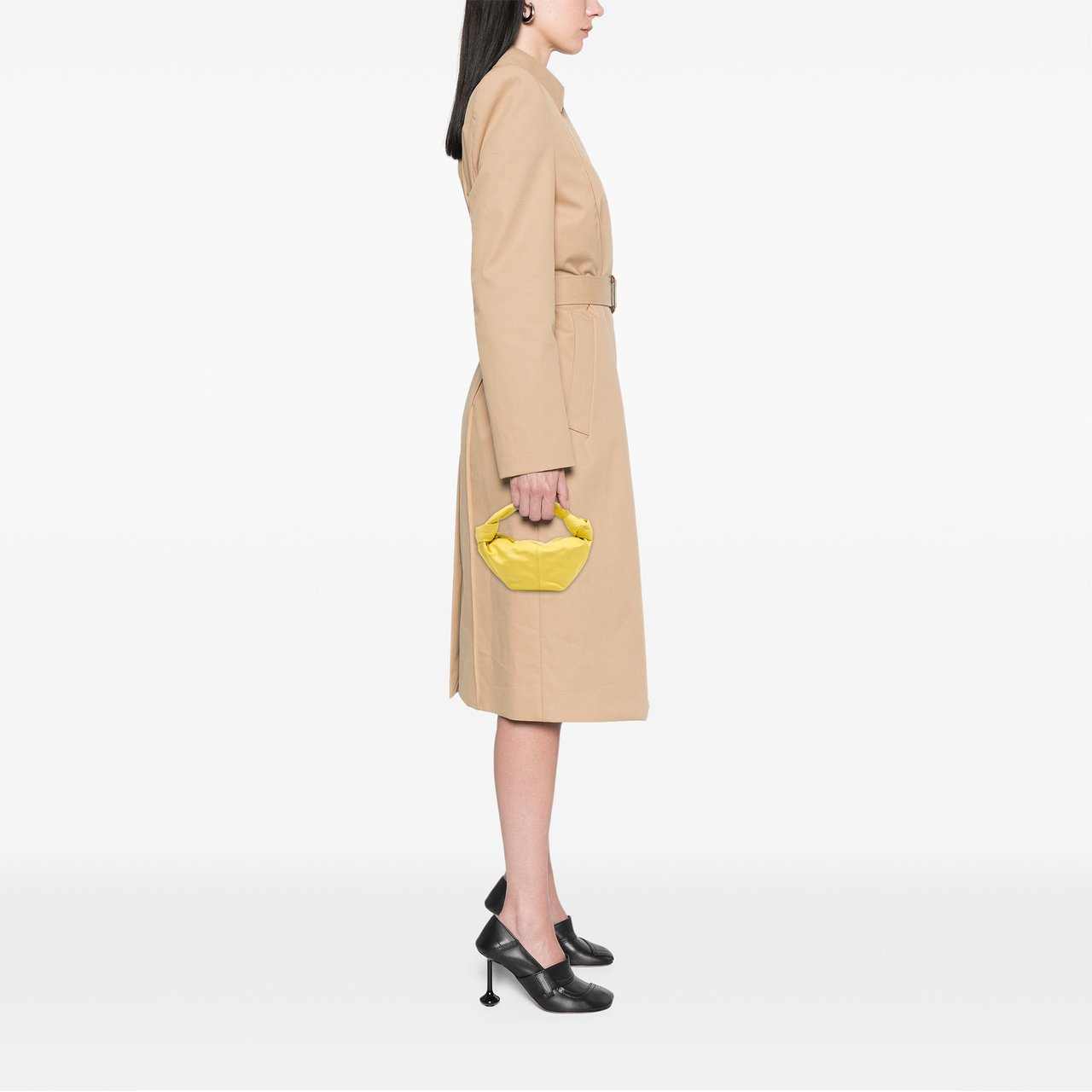Bottega Veneta Mini Calfskin Double Knot Geel