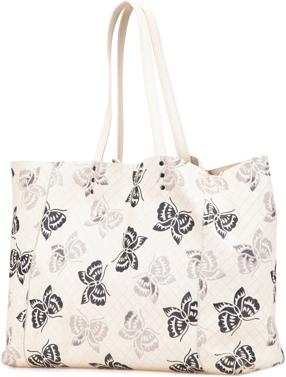 Bottega Veneta Nappa Intrecciomirage Butterfly Tote Wit
