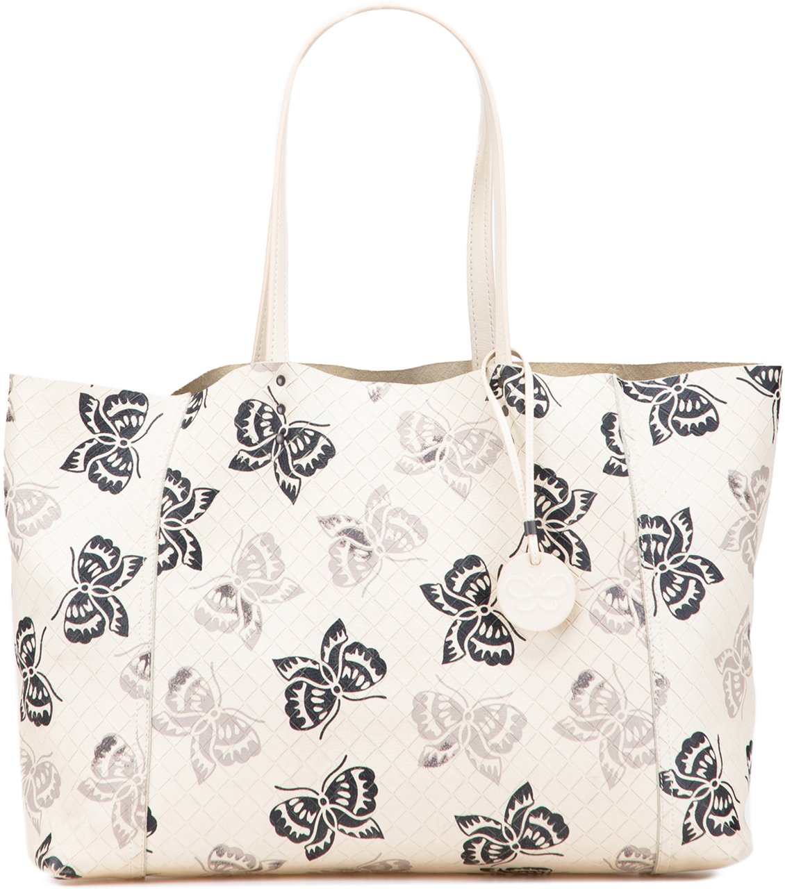 Bottega Veneta Nappa Intrecciomirage Butterfly Tote Wit