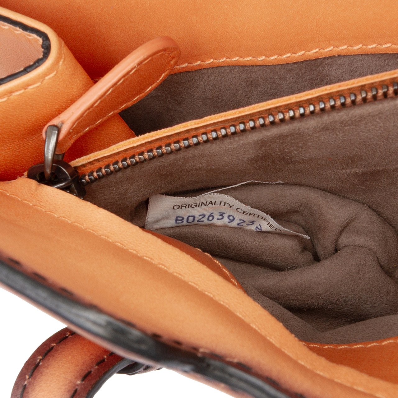 Bottega Veneta Calfskin Intreccio Border Sphere Tote Oranje
