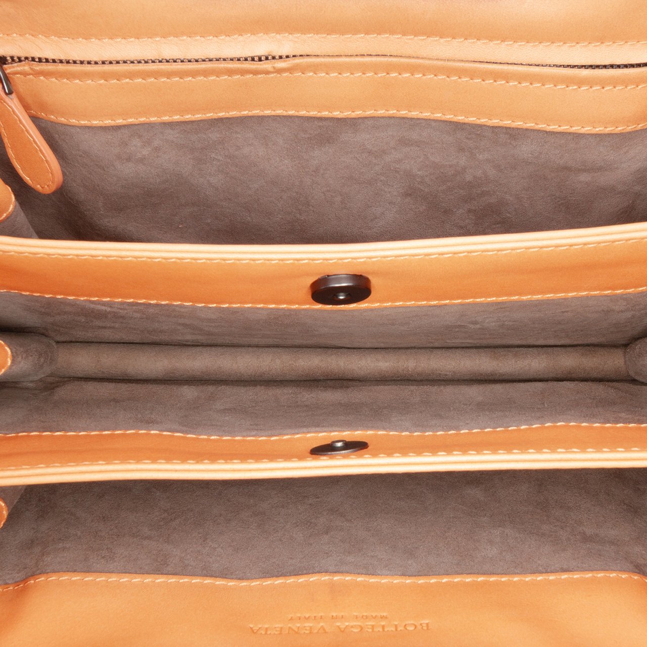Bottega Veneta Calfskin Intreccio Border Sphere Tote Oranje
