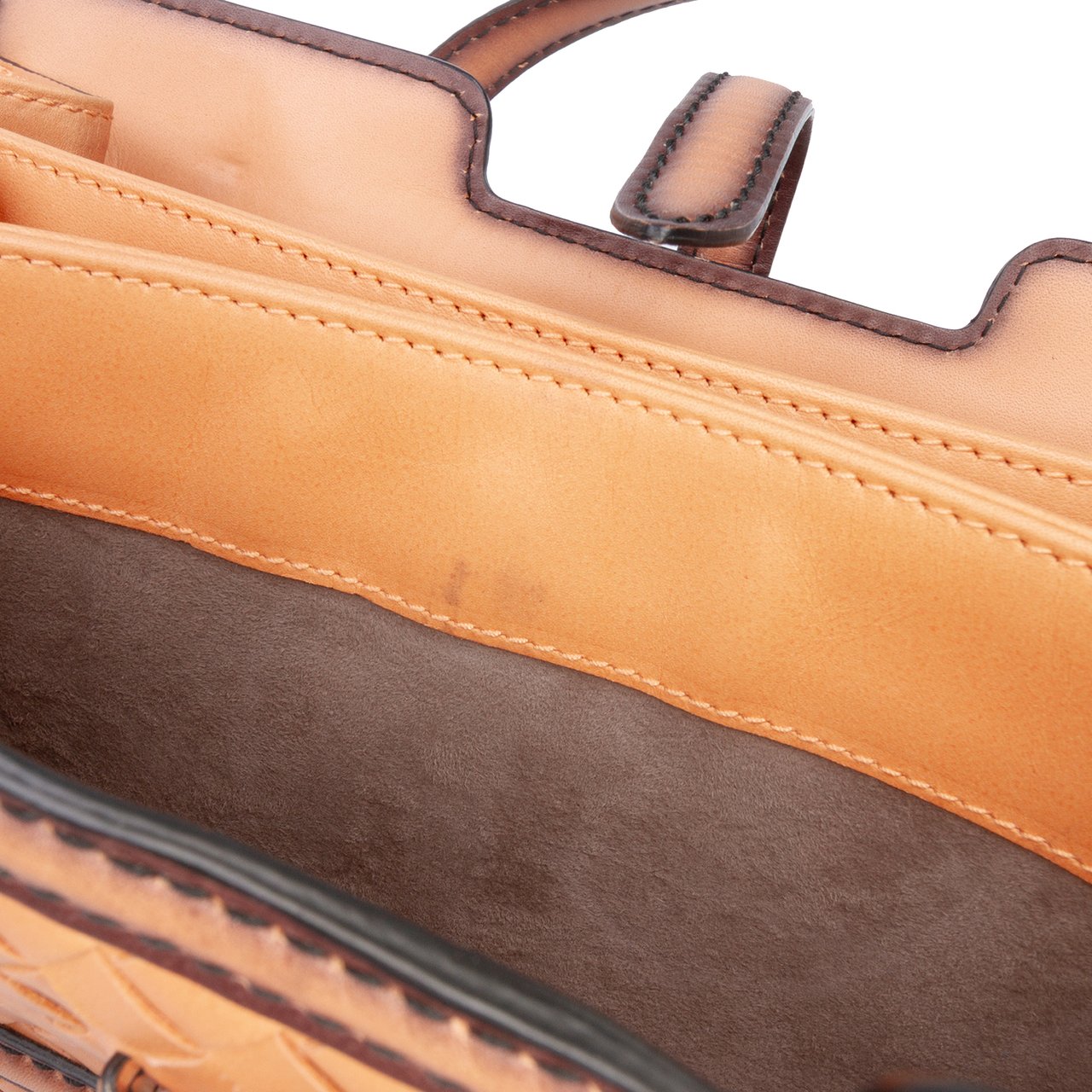 Bottega Veneta Calfskin Intreccio Border Sphere Tote Oranje