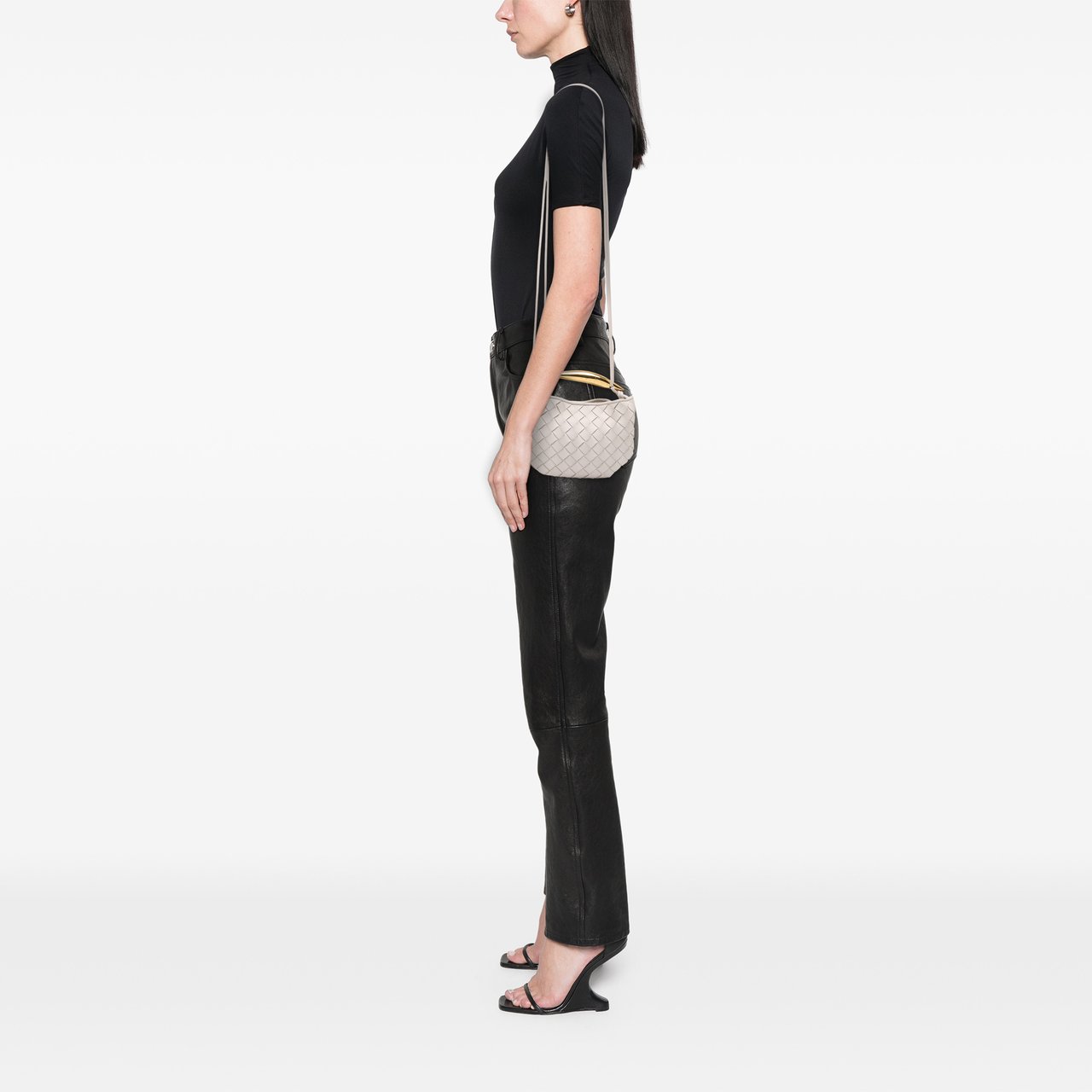 Bottega Veneta Baby Lambskin Intrecciato Sardine Wit