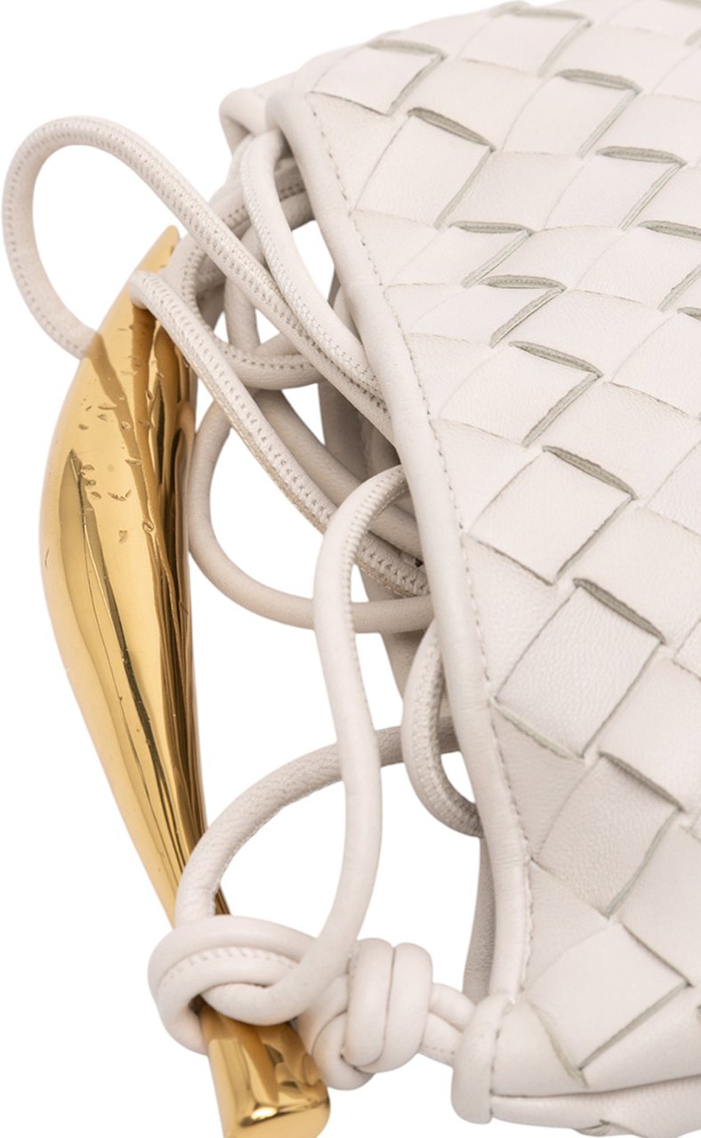 Bottega Veneta Baby Lambskin Intrecciato Sardine Wit