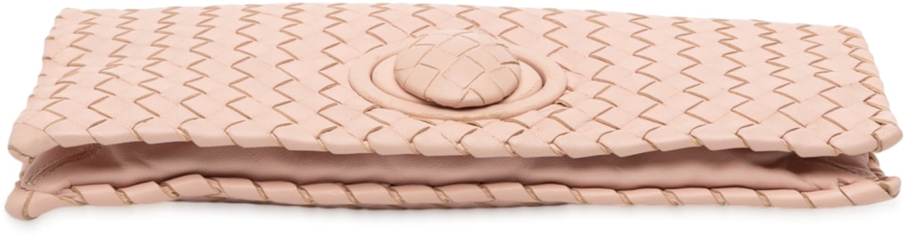 Bottega Veneta Nappa Intrecciato Turn Lock Clutch Roze