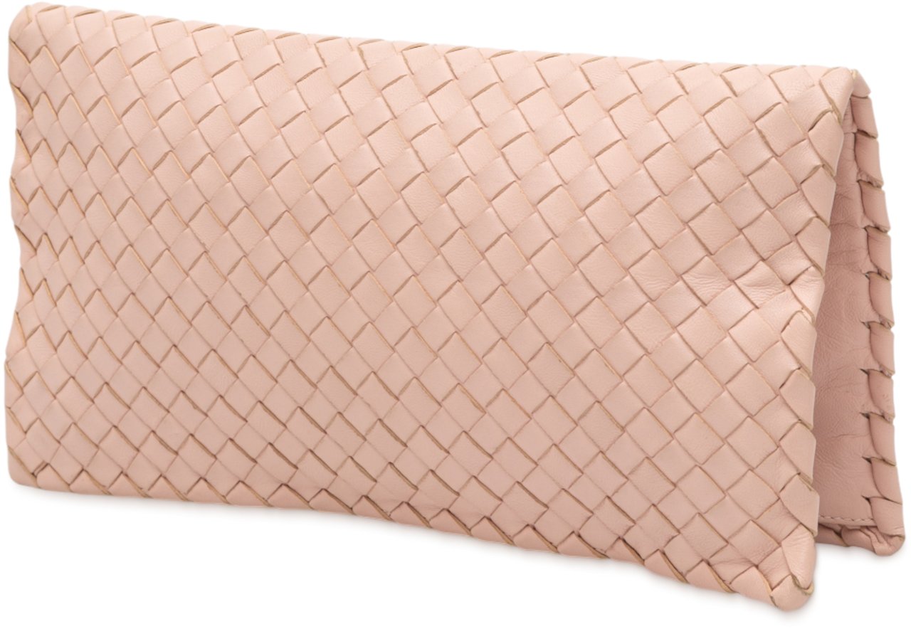 Bottega Veneta Nappa Intrecciato Turn Lock Clutch Roze