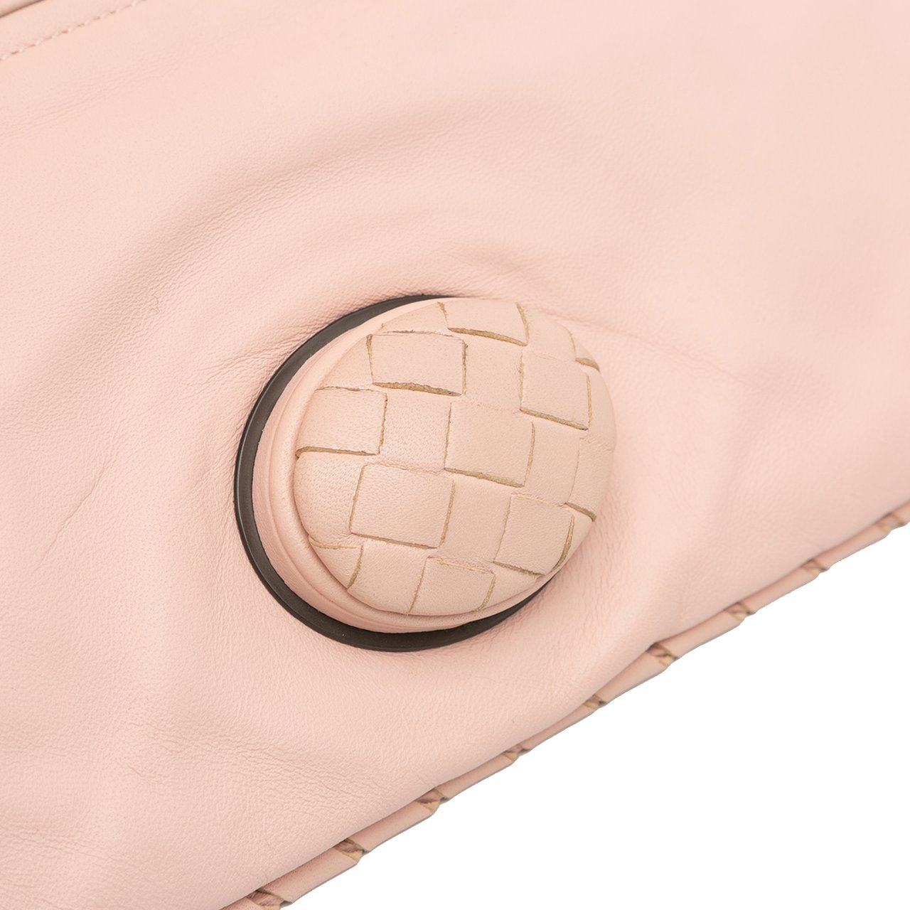 Bottega Veneta Nappa Intrecciato Turn Lock Clutch Roze