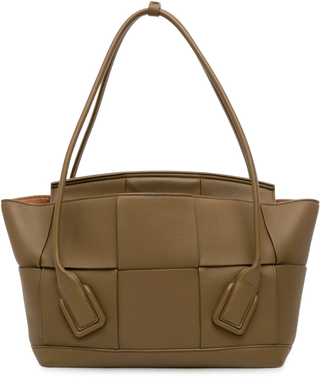Bottega Veneta Medium Grained Calfskin Maxi Intrecciato Arco Bag Bruin