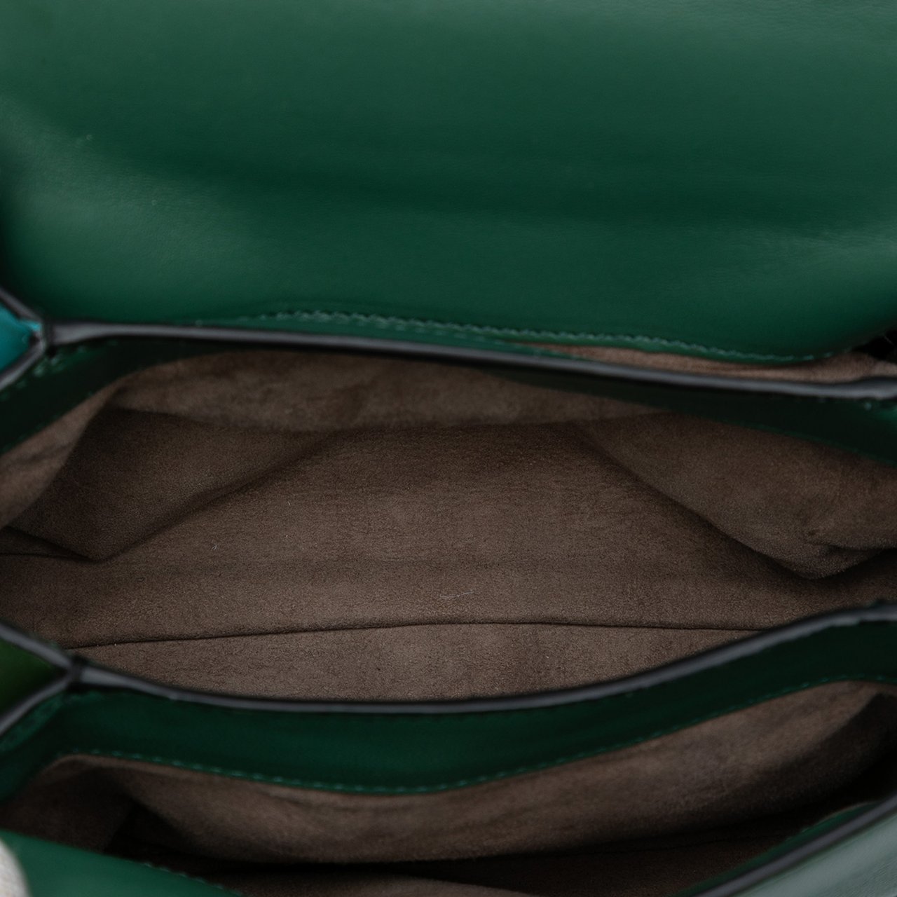 Bottega Veneta Mini Bicolor Nappa Piazza Top Handle Satchel Groen