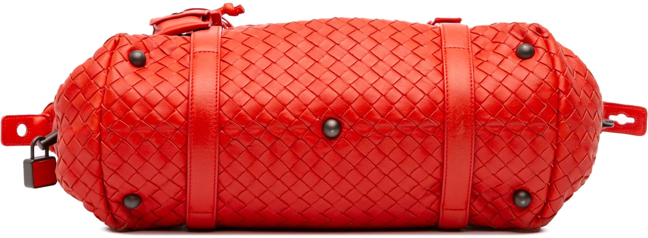 Bottega Veneta Nappa Intrecciato Montaigne Shoulder Bag Rood