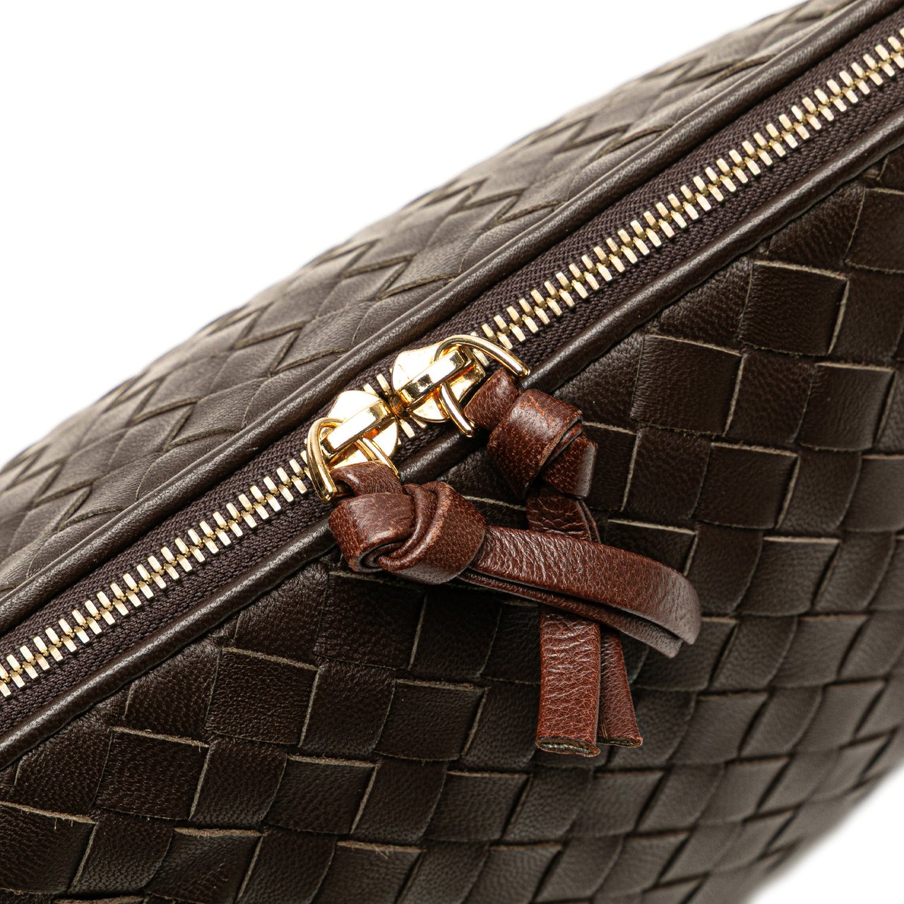 Bottega Veneta Nappa Intrecciato Cosmetic Pouch Bruin