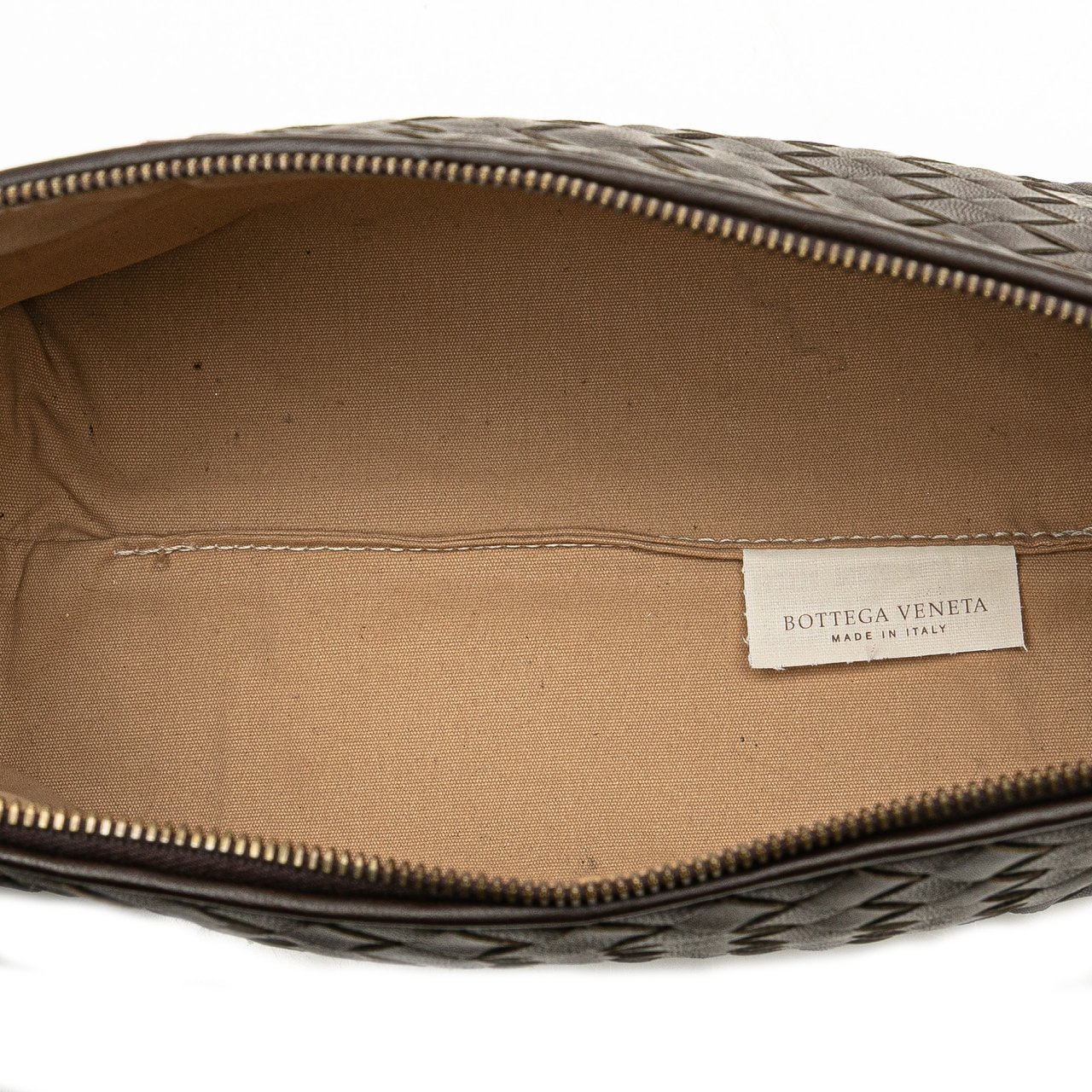 Bottega Veneta Nappa Intrecciato Cosmetic Pouch Bruin