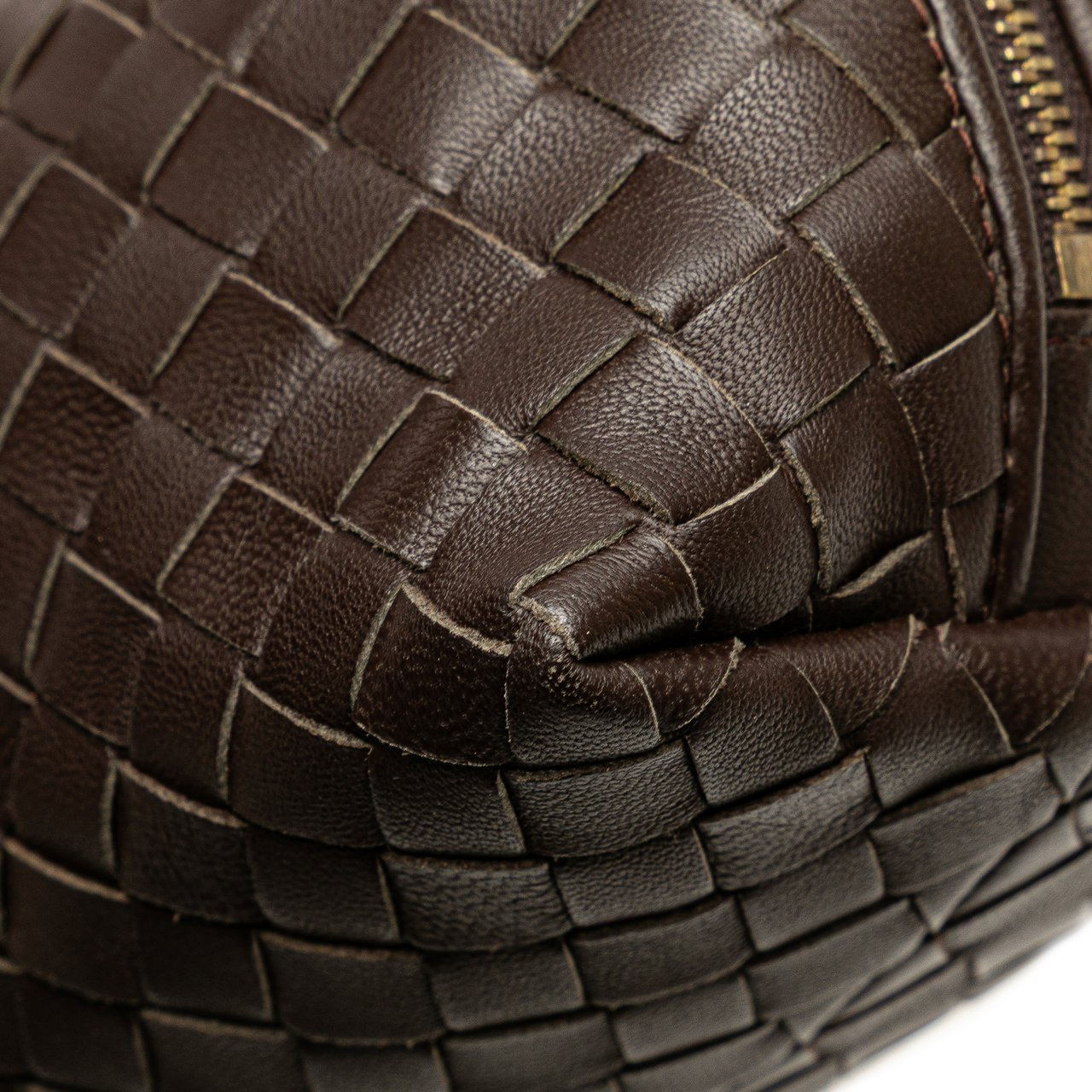 Bottega Veneta Nappa Intrecciato Cosmetic Pouch Bruin