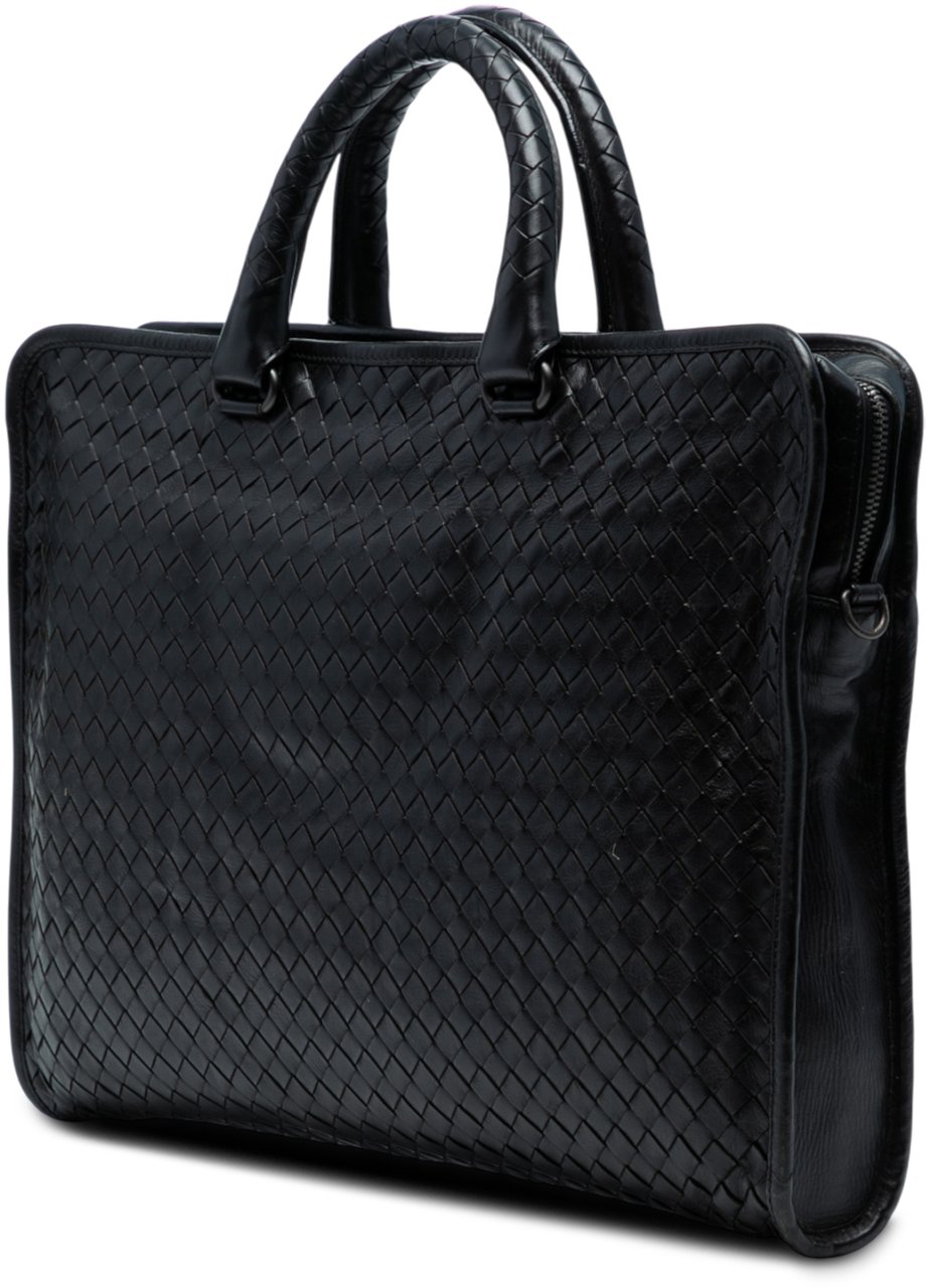 Bottega Veneta Nappa Intrecciato Business Bag Zwart