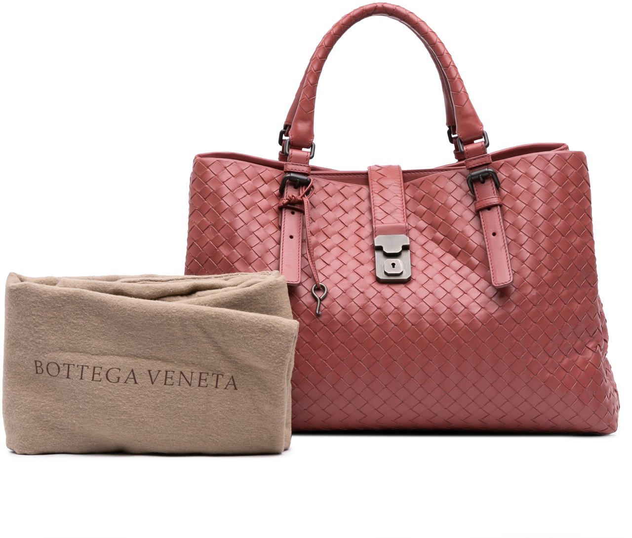 Bottega Veneta Medium Nappa Intrecciato Roma Tote Rood