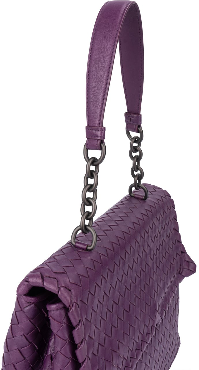 Bottega Veneta Bottega Veneta Purple Intrecciato Shoulder Bag Paars