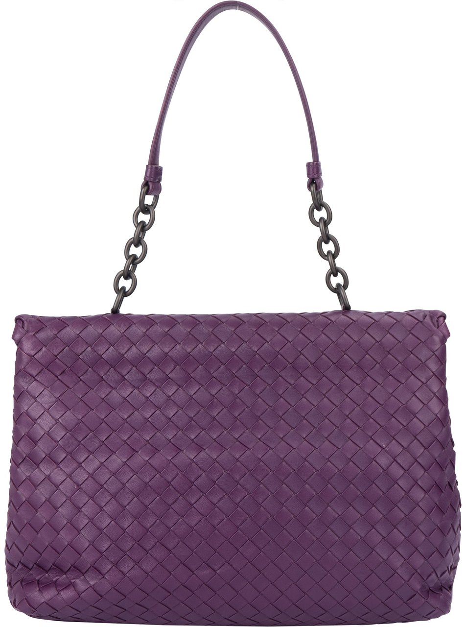 Bottega Veneta Bottega Veneta Purple Intrecciato Shoulder Bag Paars