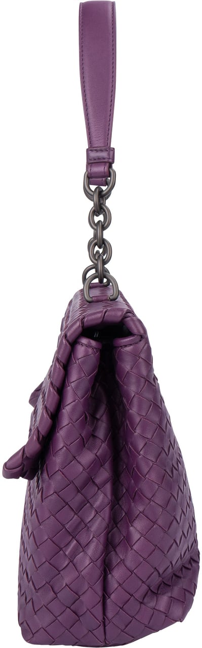 Bottega Veneta Bottega Veneta Purple Intrecciato Shoulder Bag Paars