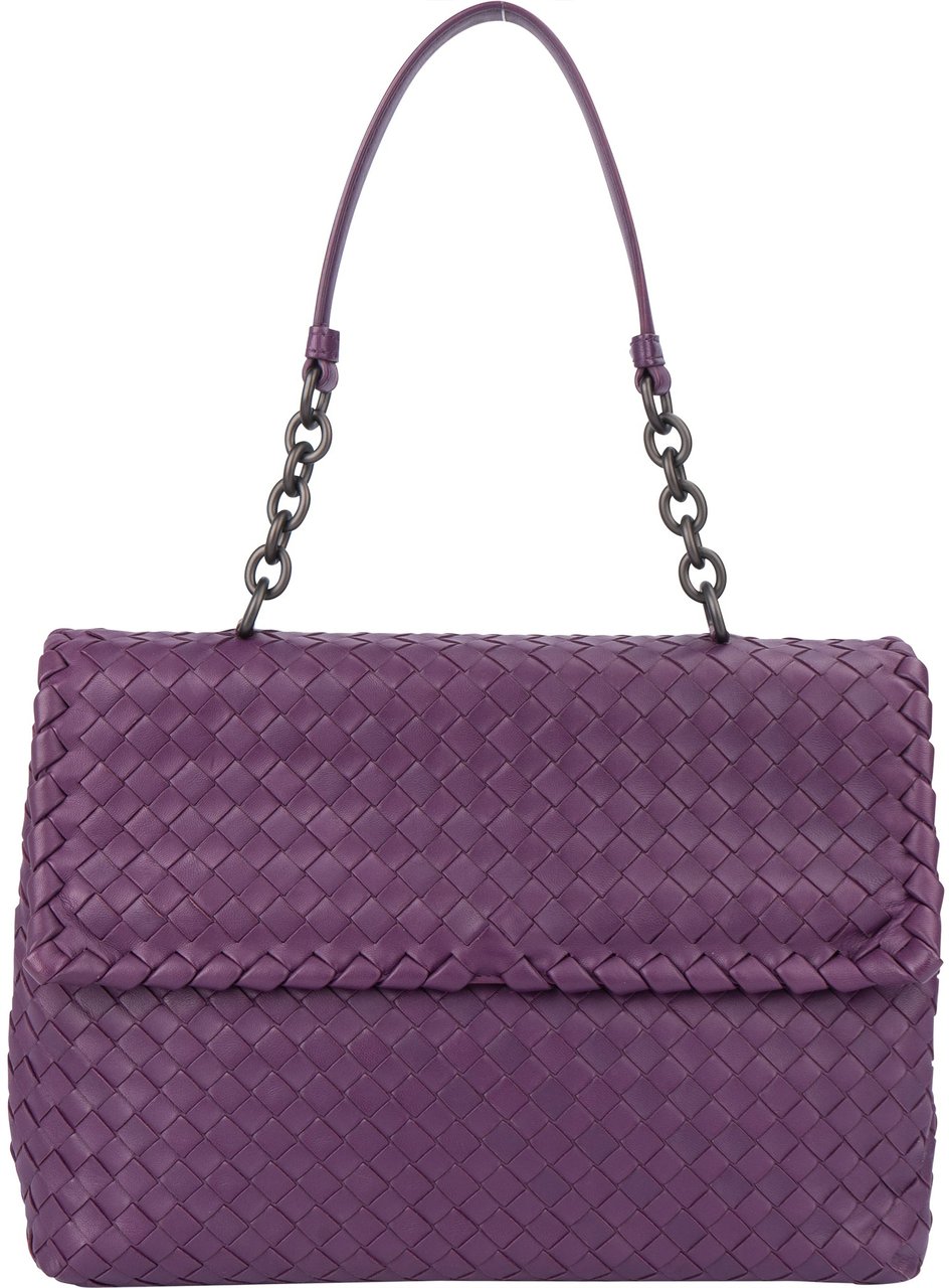Bottega Veneta Bottega Veneta Purple Intrecciato Shoulder Bag Paars