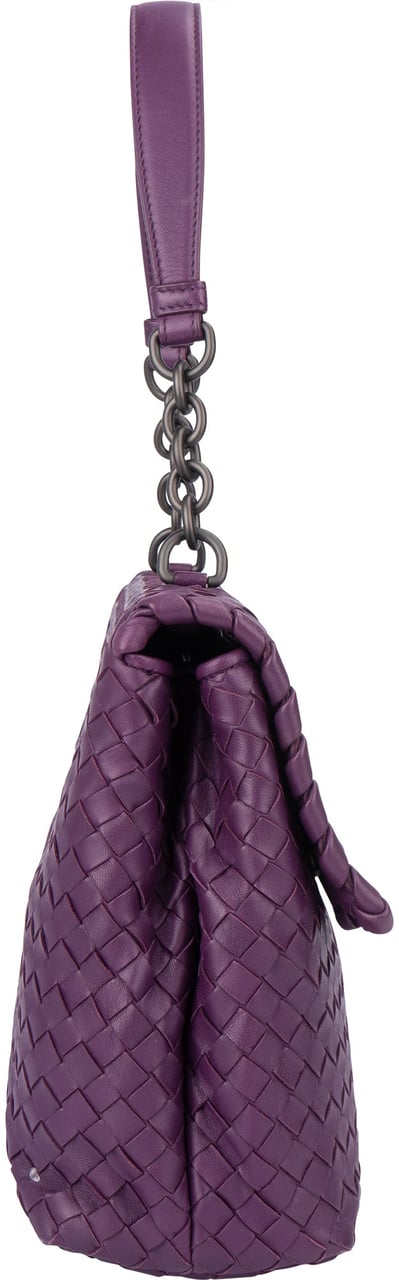 Bottega Veneta Bottega Veneta Purple Intrecciato Shoulder Bag Paars