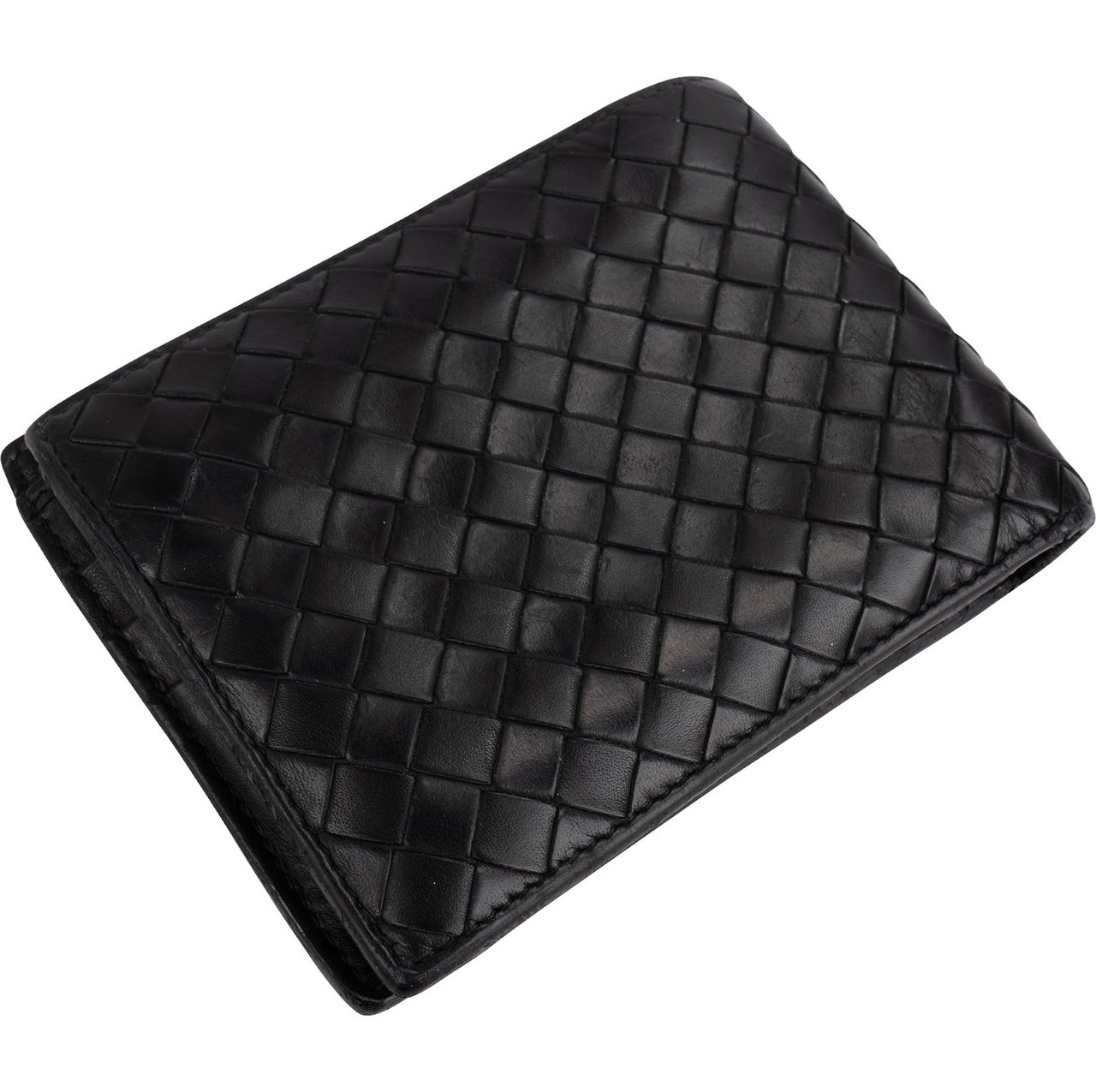 Bottega Veneta Intrecciato Leather Bifold Wallet Zwart