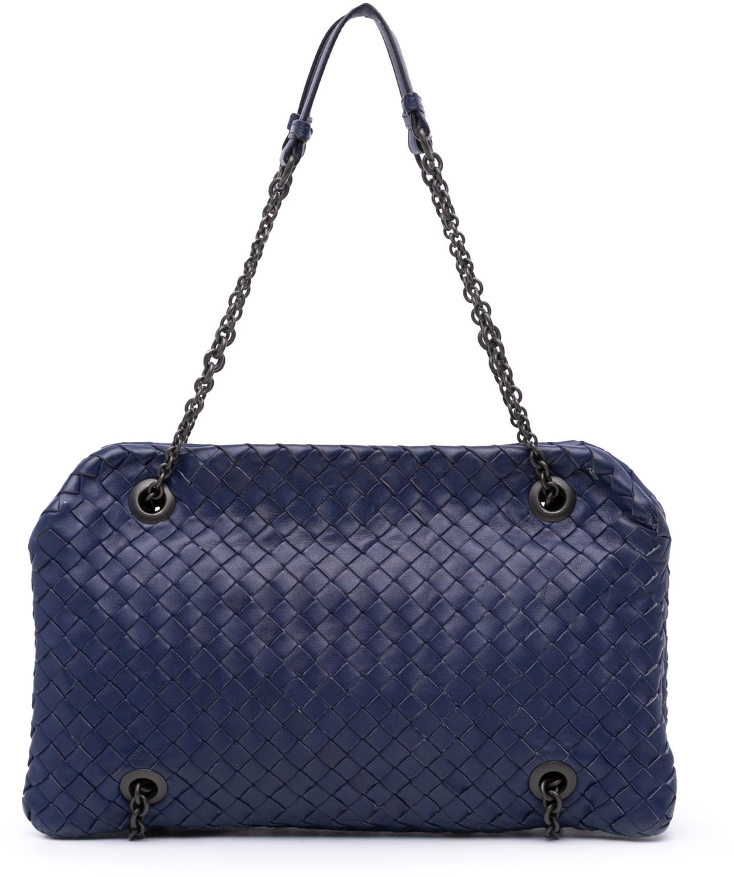 Bottega Veneta Nappa Intrecciato Duo Shoulder Bag Blauw