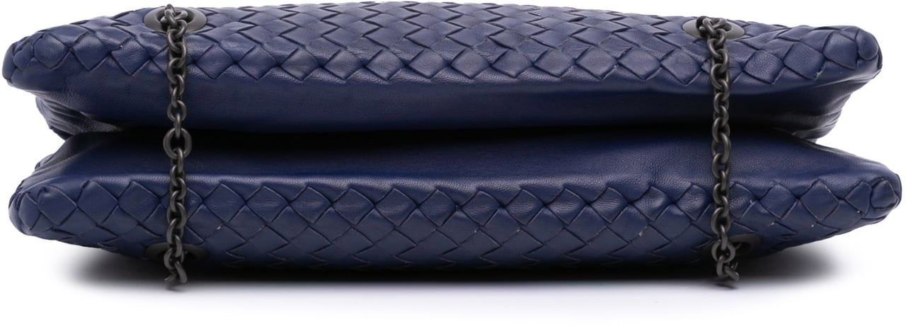Bottega Veneta Nappa Intrecciato Duo Shoulder Bag Blauw