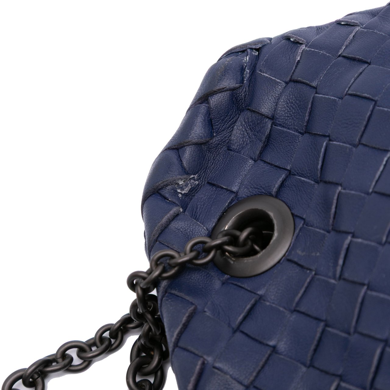Bottega Veneta Nappa Intrecciato Duo Shoulder Bag Blauw