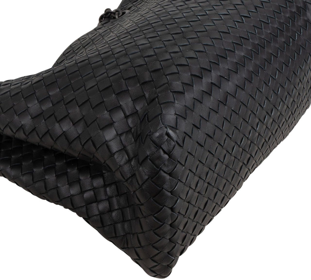 Bottega Veneta Intrecciato Nappa Leather Chain Shoulder Bag Zwart