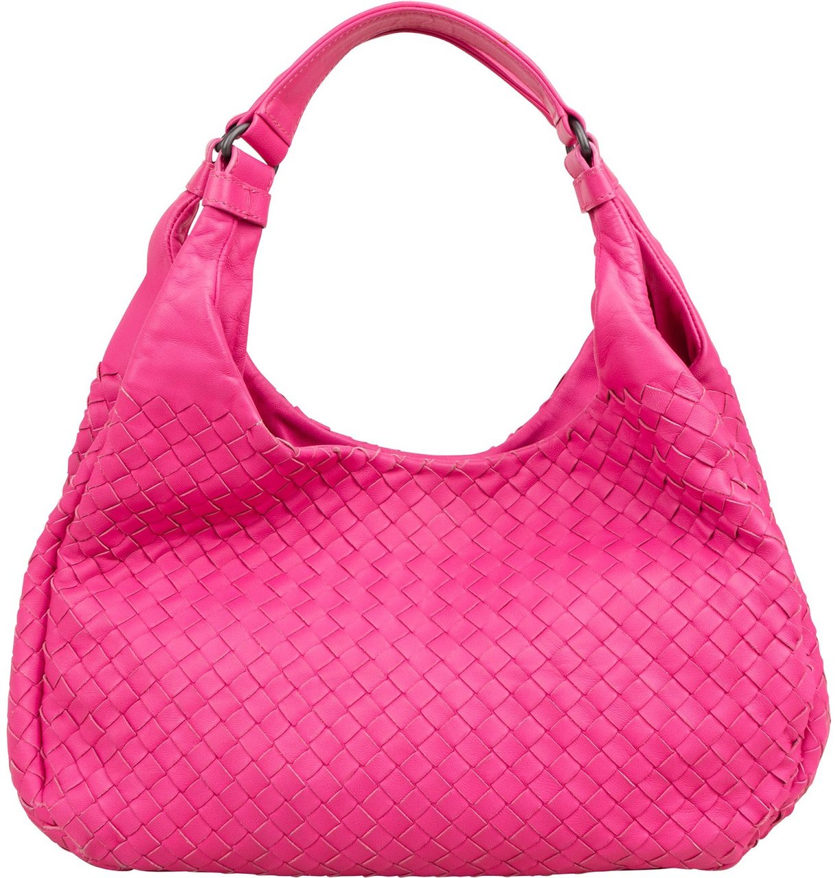 Bottega Veneta Pink Intrecciato Leather Campana Hobo Shoulder Bag Roze