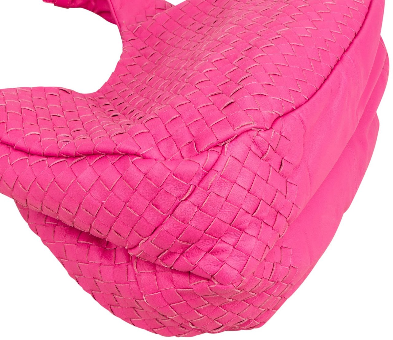 Bottega Veneta Pink Intrecciato Leather Campana Hobo Shoulder Bag Roze