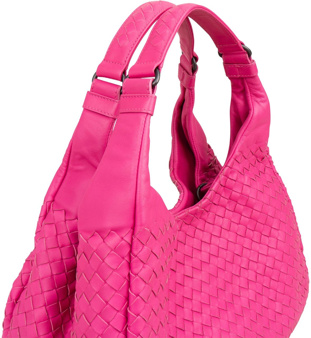 Bottega Veneta Pink Intrecciato Leather Campana Hobo Shoulder Bag Roze