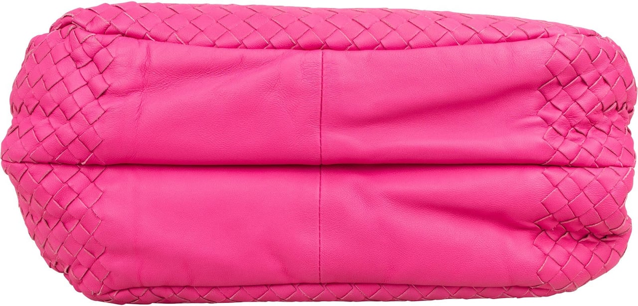 Bottega Veneta Pink Intrecciato Leather Campana Hobo Shoulder Bag Roze