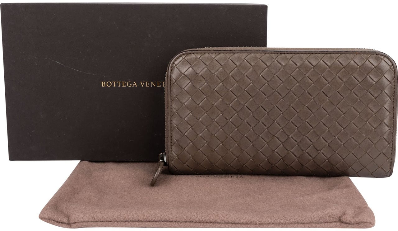 Bottega Veneta Intrecciato Leather Zip Around Wallet Divers