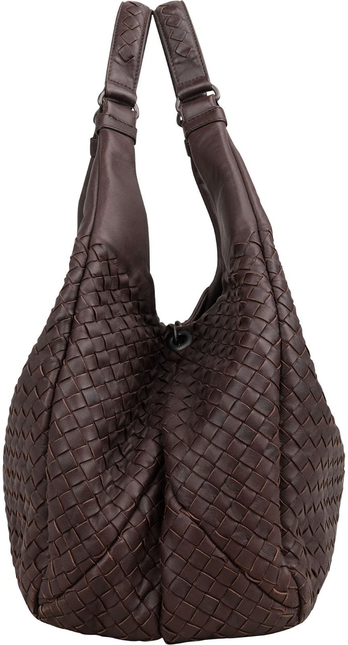 Bottega Veneta Bottega Intrecciato Leather Hobo Shoulder Bag Bruin