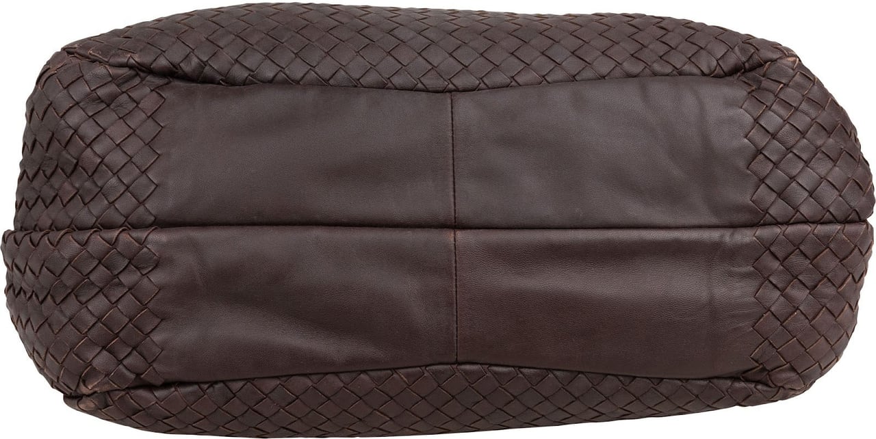 Bottega Veneta Bottega Intrecciato Leather Hobo Shoulder Bag Bruin