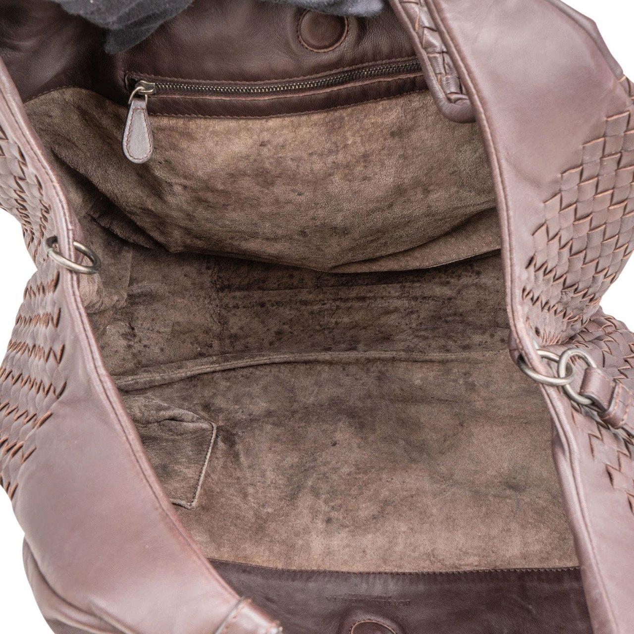 Bottega Veneta Bottega Intrecciato Leather Hobo Shoulder Bag Bruin