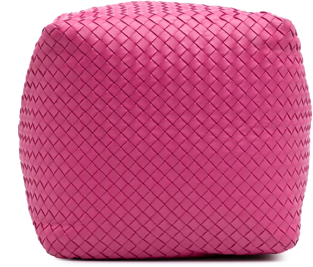 Bottega Veneta Nappa Intrecciato Cube Shoulder Bag Roze