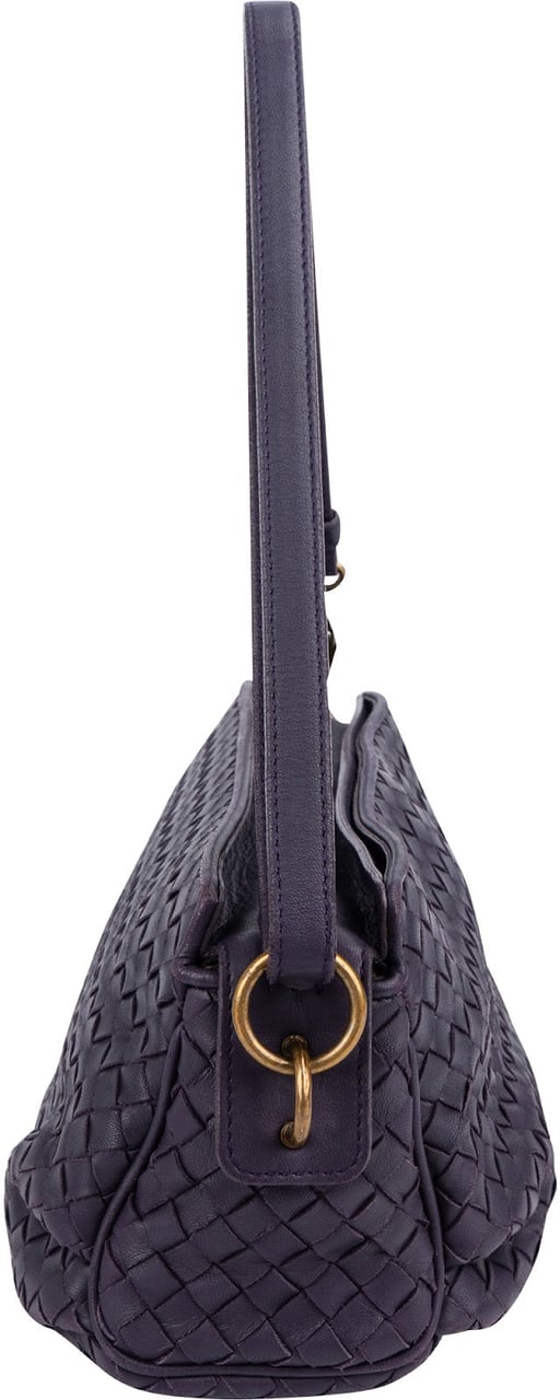 Bottega Veneta Intrecciato Leather Nappa Crossbody Shoulder Bag Paars