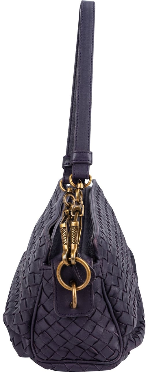 Bottega Veneta Intrecciato Leather Nappa Crossbody Shoulder Bag Paars