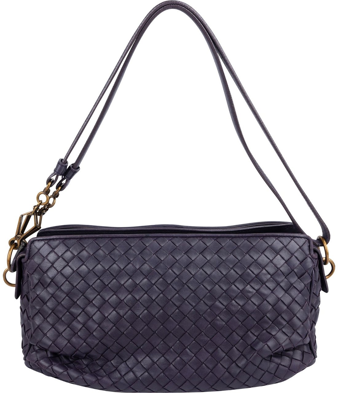 Bottega Veneta Intrecciato Leather Nappa Crossbody Shoulder Bag Paars