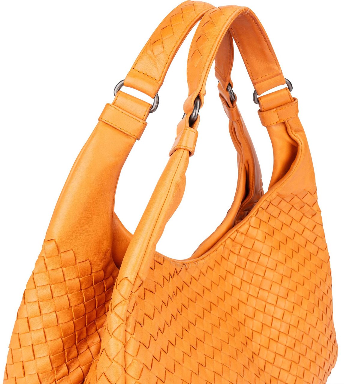 Bottega Veneta Bottega Veneta Orange Leather Intrecciato Handbag Oranje